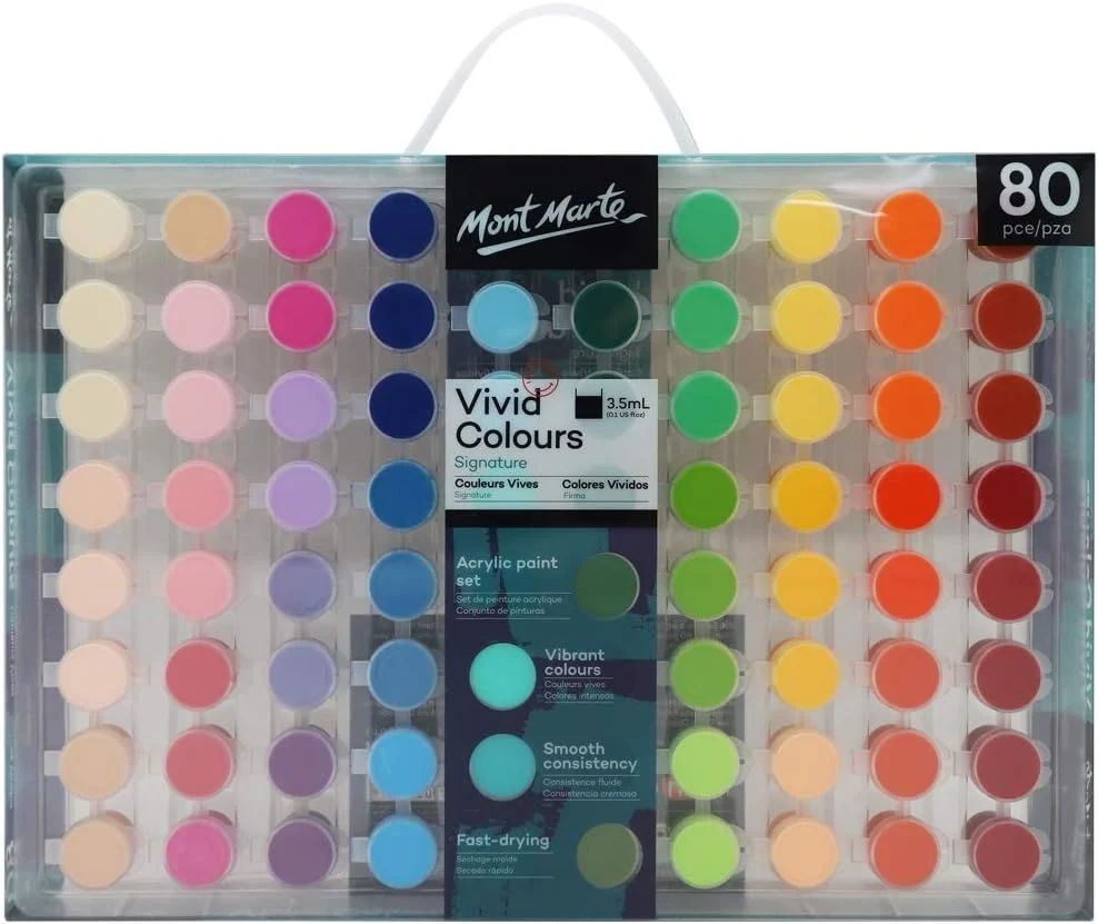 مجموعه رنگ اکریلیک 80 عددی مونت مارته - رنگ های زنده مجموعه رنگ اکریلیک 80 عددی مونت مارته - رنگ های زنده