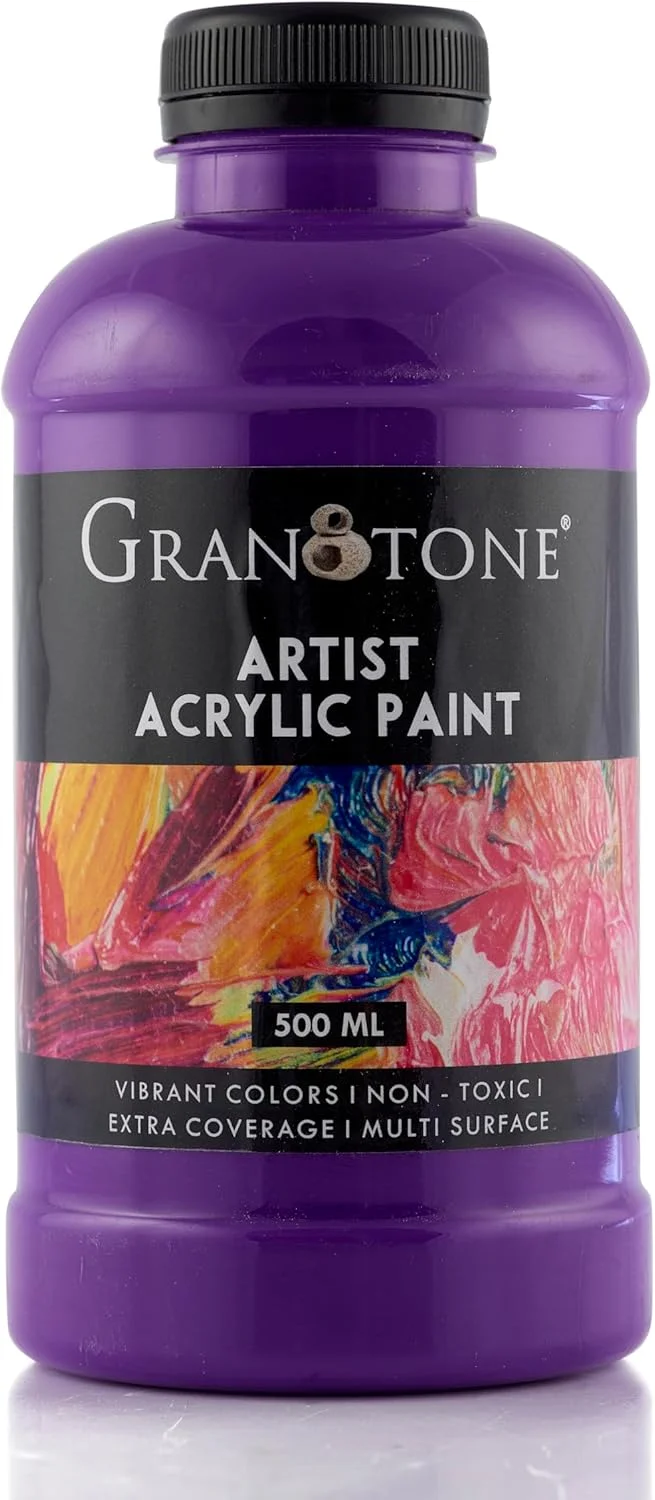 رنگ اکریلیک هنری و صنایع دستی GRANOTONE، رنگ DIY، رنگدانه غنی، رنگ بدون ترک برای بوم، چوب، چرم، سفال، فلز 500 میلی لیتر (بنفش تیره) رنگ اکریلیک هنری و صنایع دستی GRANOTONE، رنگ DIY، رنگدانه غنی، رنگ بدون ترک برای بوم، چوب، چرم، سفال، فلز 500 میلی لیتر (بنفش تیره)