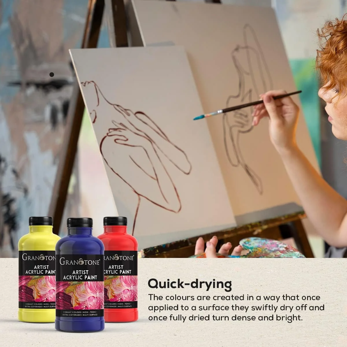 رنگ اکریلیک هنری و صنایع دستی GRANOTONE، رنگ DIY، رنگدانه غنی، رنگ بدون ترک برای بوم، چوب، چرم، سفال، فلز 500 میلی لیتر (بنفش تیره) رنگ اکریلیک هنری و صنایع دستی GRANOTONE، رنگ DIY، رنگدانه غنی، رنگ بدون ترک برای بوم، چوب، چرم، سفال، فلز 500 میلی لیتر (بنفش تیره)