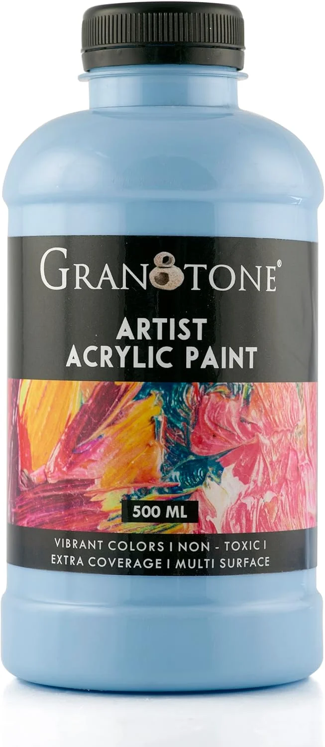 رنگ اکریلیک هنری و صنایع دستی GRANOTONE، رنگ DIY، رنگدانه غنی، رنگ بدون ترک خوردگی برای بوم، چوب، چرم، سفال، فلز 500 میلی لیتر (آبی آسمانی) رنگ اکریلیک هنری و صنایع دستی GRANOTONE، رنگ DIY، رنگدانه غنی، رنگ بدون ترک خوردگی برای بوم، چوب، چرم، سفال، فلز 500 میلی لیتر (آبی آسمانی)