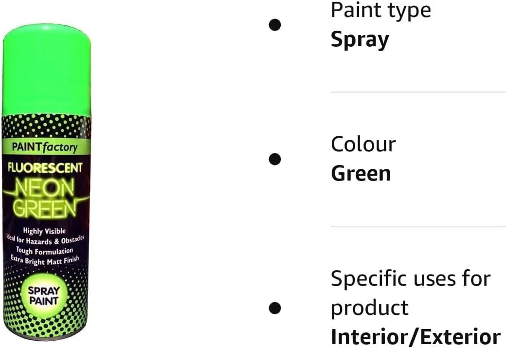 اسپری رنگ نئون سبز بسیار نمایان الیز راپید، کارخانه رنگ، 200 میلی لیتر - رنگی زنده و چشم نواز که درخشندگی را به هر سطحی می افزاید. اسپری رنگ نئون سبز بسیار نمایان الیز راپید، کارخانه رنگ، 200 میلی لیتر - رنگی زنده و چشم نواز که درخشندگی را به هر سطحی می افزاید.