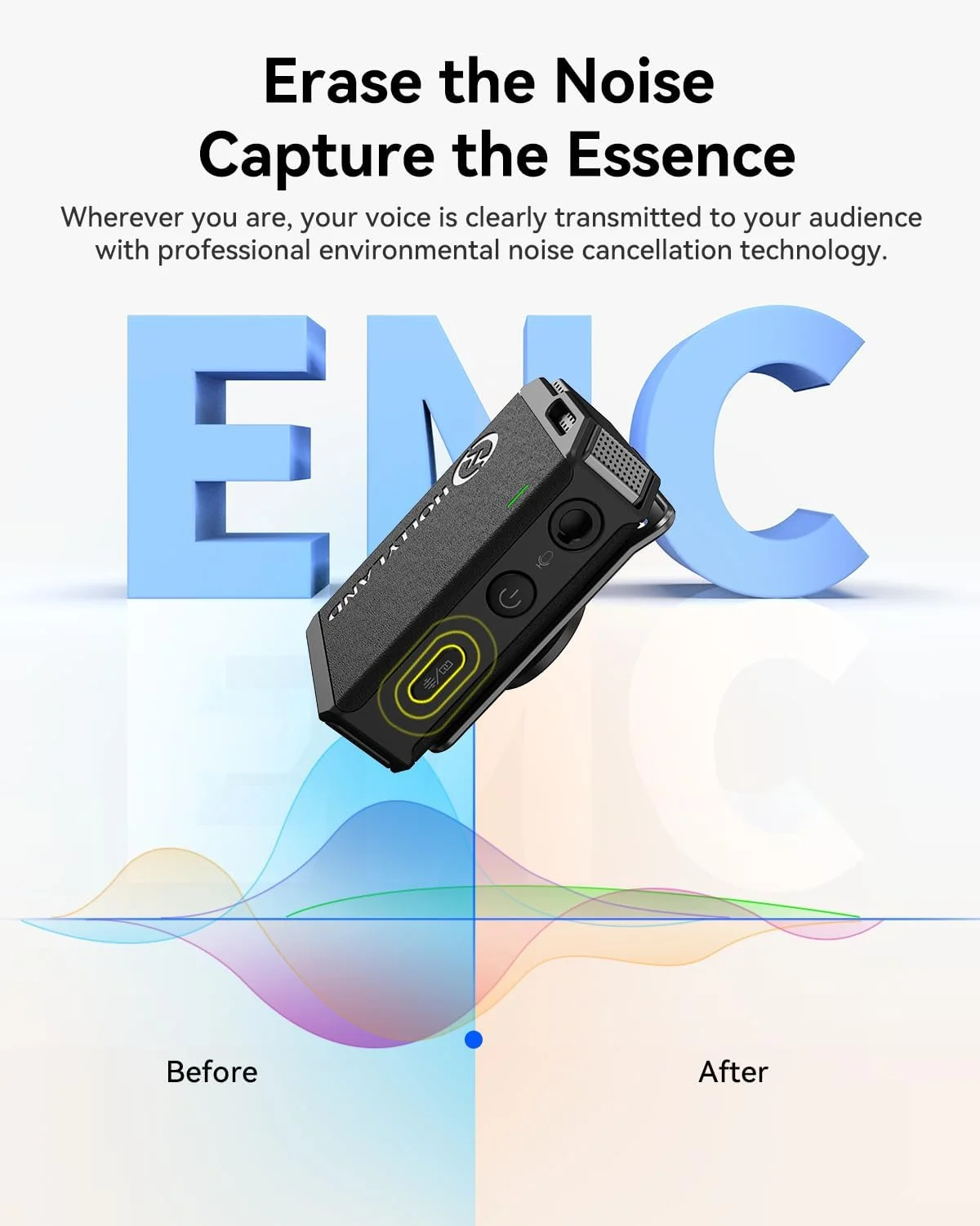 میکروفون بی سیم Hollyland LARK MAX، حذف نویز ENC، کیفیت صدای استودیویی، مدت زمان 22 ساعت، برد 820 فوت، میکروفون ضبط با حافظه 8 گیگابایتی، سازگار با دوربین DSLR، آیفون، اندروید و رایانه شخصی، مشکی