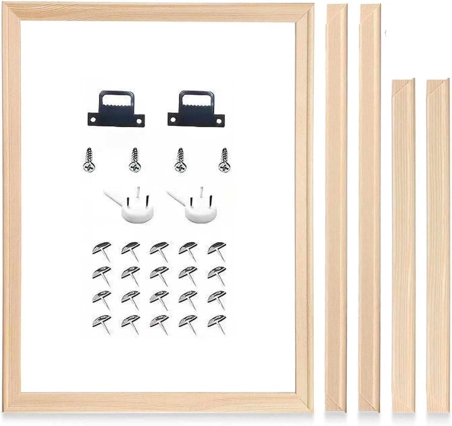 چوب بست کش بوم نقاشی 30x40 سانتی متر، قاب چوبی DIY برای بوم نقاشی با شماره، کیت مونتاژ آسان با گیره فلزی و قلاب برای نصب بوم