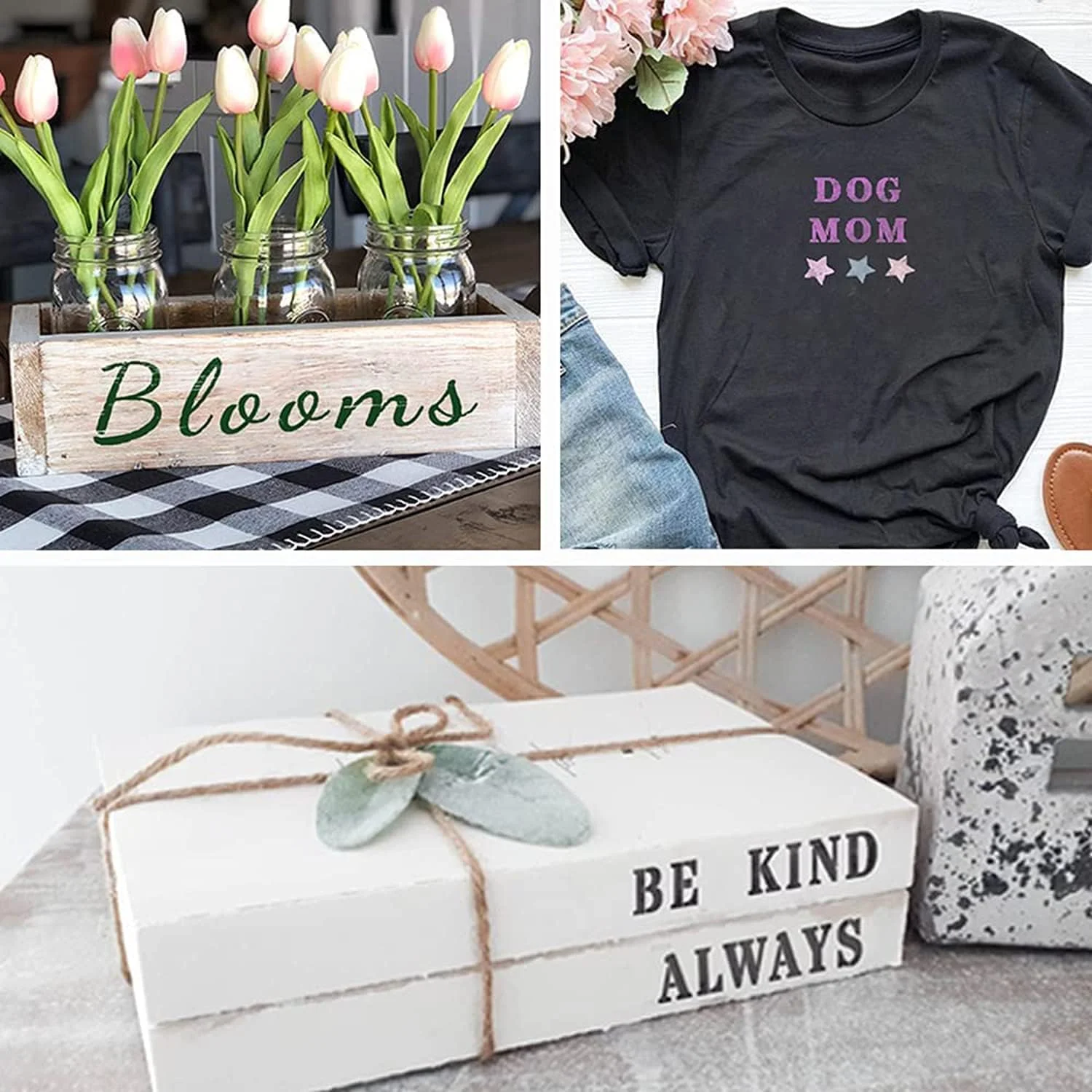 KASTWAVE Letter Stencils for Painting on Wood - Alphabet Stencils for Painting & Drawing - Reusable Cursive Letter and Number Stencils for Signs & More - Plastic Paint Stencils for Art and DIY Crafts