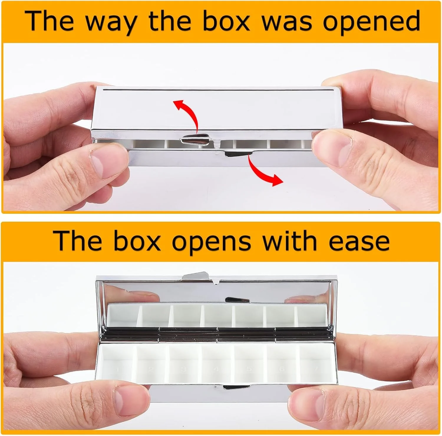 جعبه پالت رنگ قابل حمل 7 خانه با درب، سینی مخلوط کننده مسافرتی جمع و جور برای رنگ های آبرنگ، اکریلیک و روغنی، پالت ذخیره سازی رنگ بادوام برای هنرمندان و نقاشان