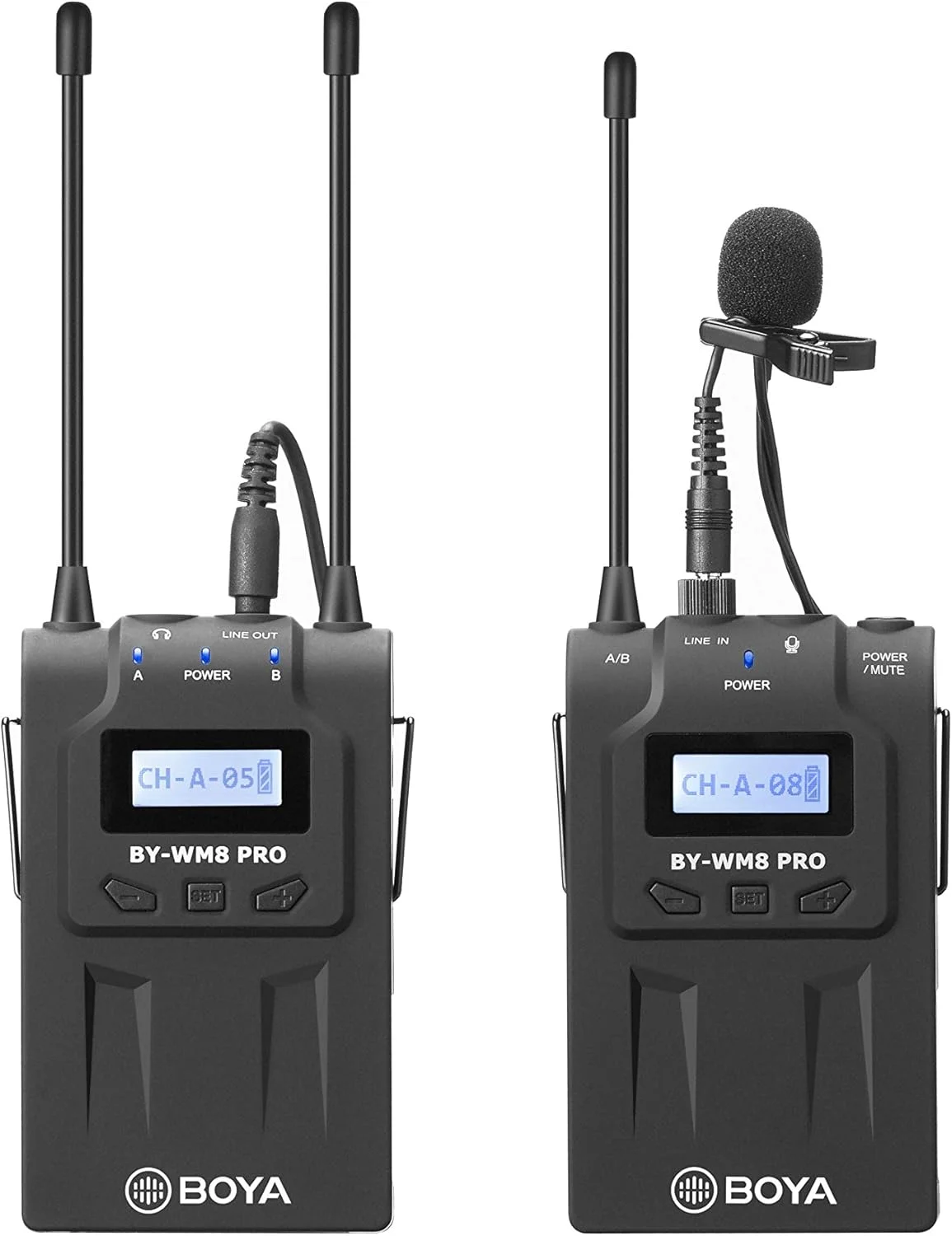 میکروفون بی سیم دو کاناله بویا مدل By-Wm8 Pro-K1، مشکی