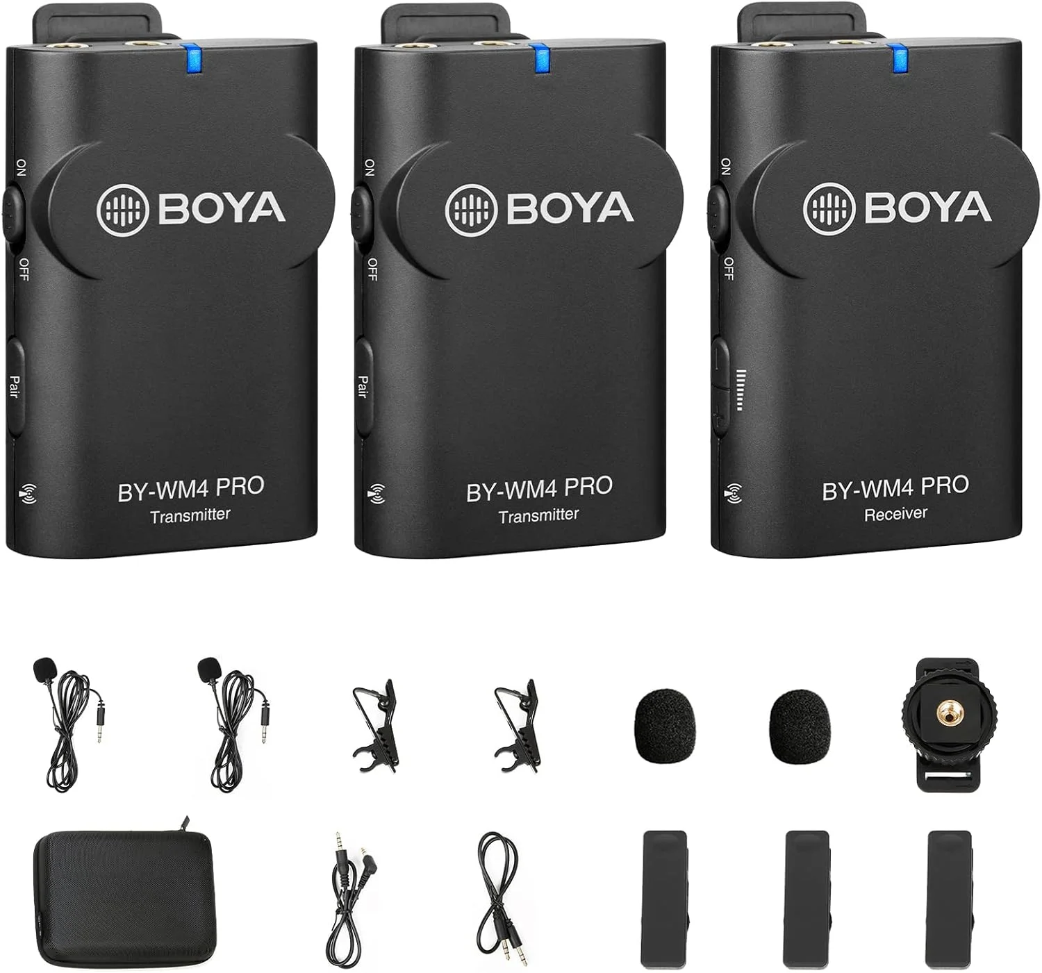 میکروفون بی سیم 2.4G قابل حمل بویا مدل By-Wm4 Pro-K2، مشکی میکروفون بی سیم 2.4G قابل حمل بویا مدل By-Wm4 Pro-K2، مشکی