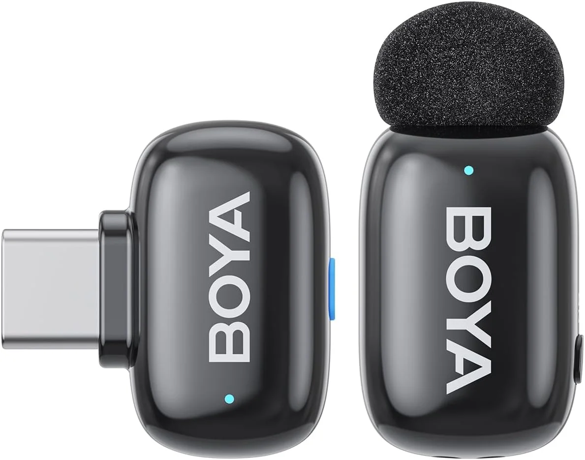 BOYA mini Wireless Lavalier Microphone for iPhone 15/16 Android Smartphone/PC/Tablet with Type-C input, AI Voice Change, Noise Reduce, 6H Battery Life & 328ft Range for Youtube Podcast Vlog TikTok