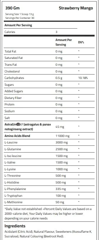 مکمل EAA | آمینو EAA لاپروا، آمینو اسیدهای ضروری + گلوتامین، کمک به ساخت بلوک های پروتئینی، کاهش تجزیه عضلات، افزایش حجم عضلانی و ریکاوری سریعتر (390 گرم، انبه توت فرنگی) مکمل EAA | آمینو EAA لاپروا، آمینو اسیدهای ضروری + گلوتامین، کمک به ساخت بلوک های پروتئینی، کاهش تجزیه عضلات، افزایش حجم عضلانی و ریکاوری سریعتر (390 گرم، انبه توت فرنگی)