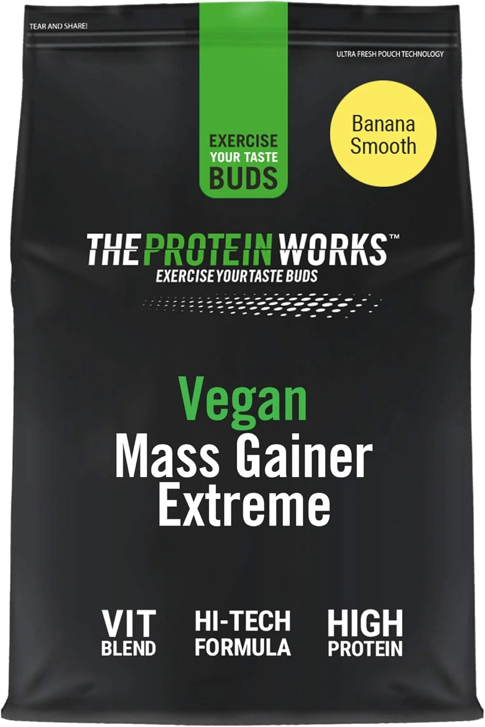 THE PROTEIN WORKS - گینر افزایش حجم گیاهی اکستریم | پودر پر کالری | افزایش دهنده وزن | ویتامین ها و مواد معدنی | 10 وعده | اسموتی موز | 2 کیلوگرم THE PROTEIN WORKS - گینر افزایش حجم گیاهی اکستریم | پودر پر کالری | افزایش دهنده وزن | ویتامین ها و مواد معدنی | 10 وعده | اسموتی موز | 2 کیلوگرم