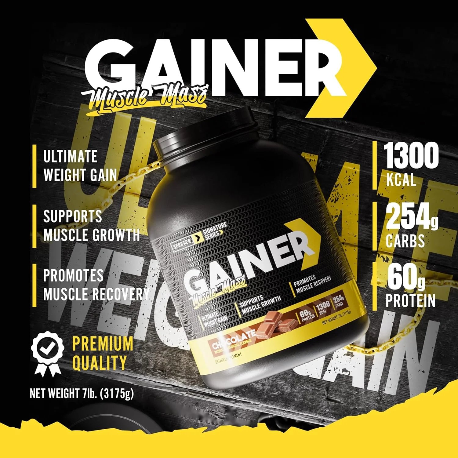 مکمل افزایش وزن Sporter - عضله ساز پرکالری با کراتین، BCAA و روغن MCT - فرمول افزایش وزن و پشتیبانی از ریکاوری (3.17 کیلوگرم، شکلاتی) مکمل افزایش وزن Sporter - عضله ساز پرکالری با کراتین، BCAA و روغن MCT - فرمول افزایش وزن و پشتیبانی از ریکاوری (3.17 کیلوگرم، شکلاتی)