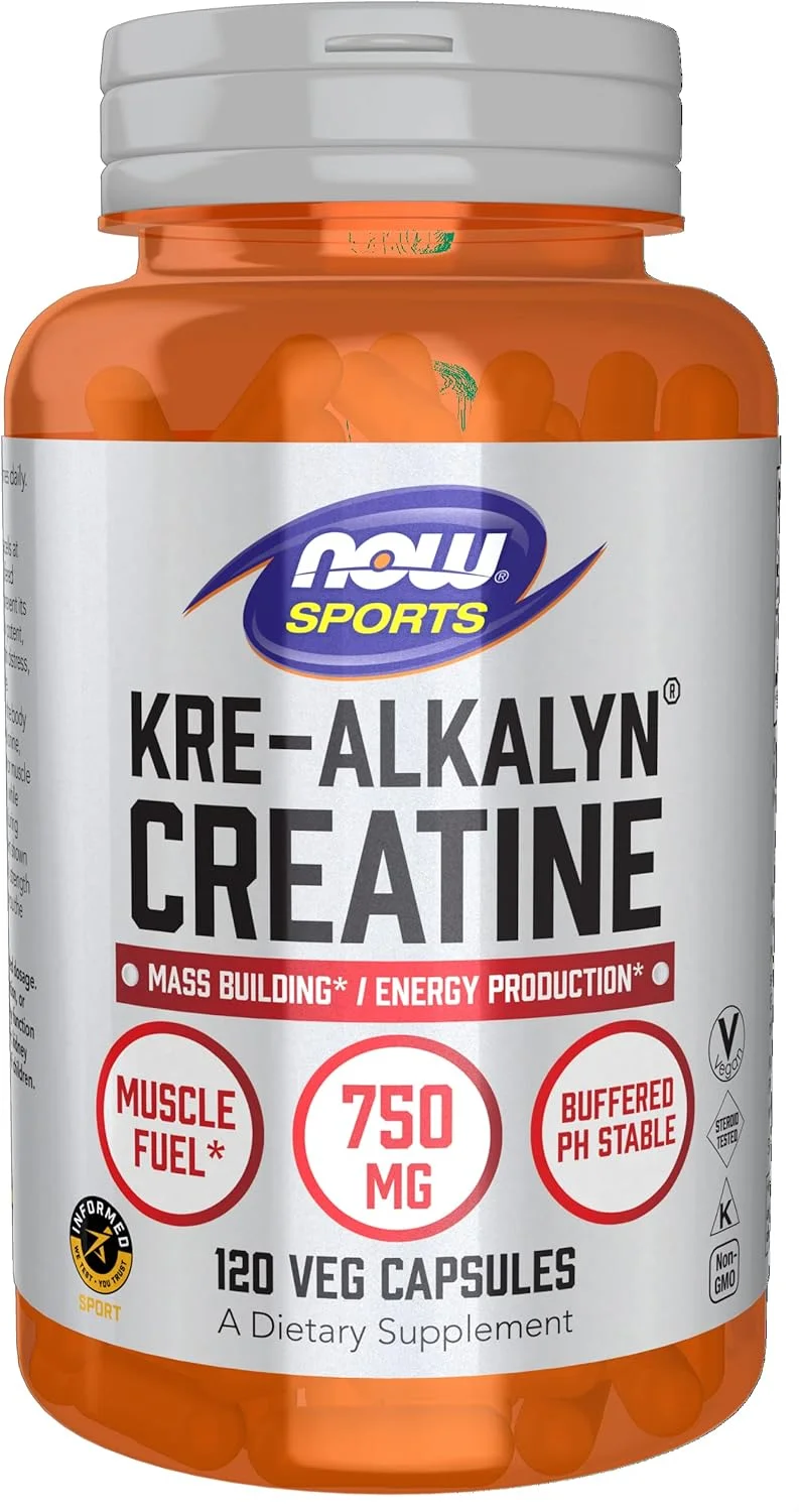 NOW Foods Sports Nutrition، کراتین Kre-Alkalyn 750 میلی گرم، عضله سازی*/تولید انرژی*، 120 کپسول گیاهی NOW Foods Sports Nutrition، کراتین Kre-Alkalyn 750 میلی گرم، عضله سازی*/تولید انرژی*، 120 کپسول گیاهی