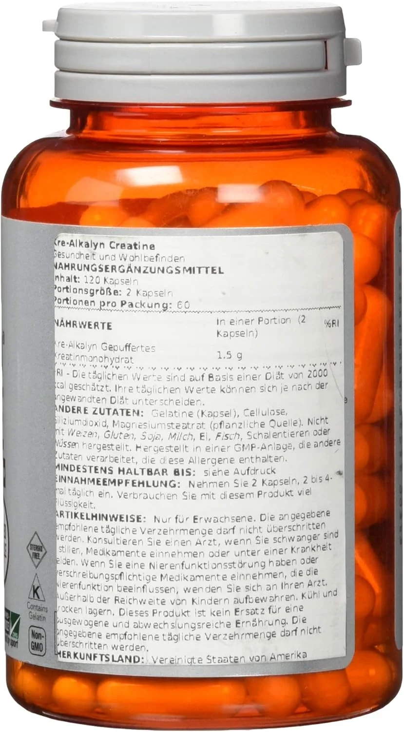 NOW Sports Nutrition، کراتین Kre-Alkalyn 750 میلی گرم، عضله سازی*/تولید انرژی*، 120 کپسول NOW Sports Nutrition، کراتین Kre-Alkalyn 750 میلی گرم، عضله سازی*/تولید انرژی*، 120 کپسول