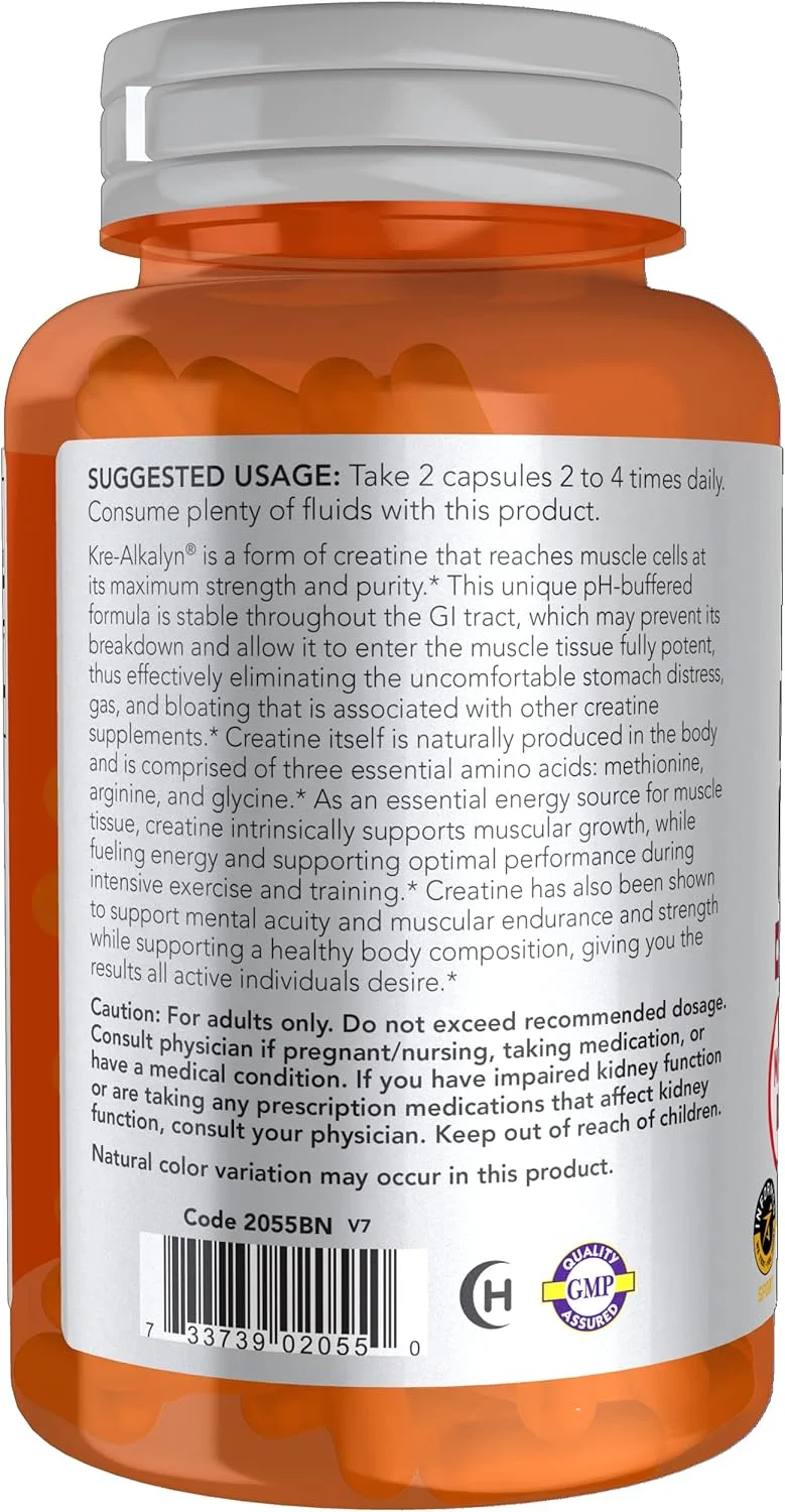 NOW Foods Sports Nutrition، کراتین Kre-Alkalyn 750 میلی گرم، عضله سازی*/تولید انرژی*، 120 کپسول گیاهی NOW Foods Sports Nutrition، کراتین Kre-Alkalyn 750 میلی گرم، عضله سازی*/تولید انرژی*، 120 کپسول گیاهی