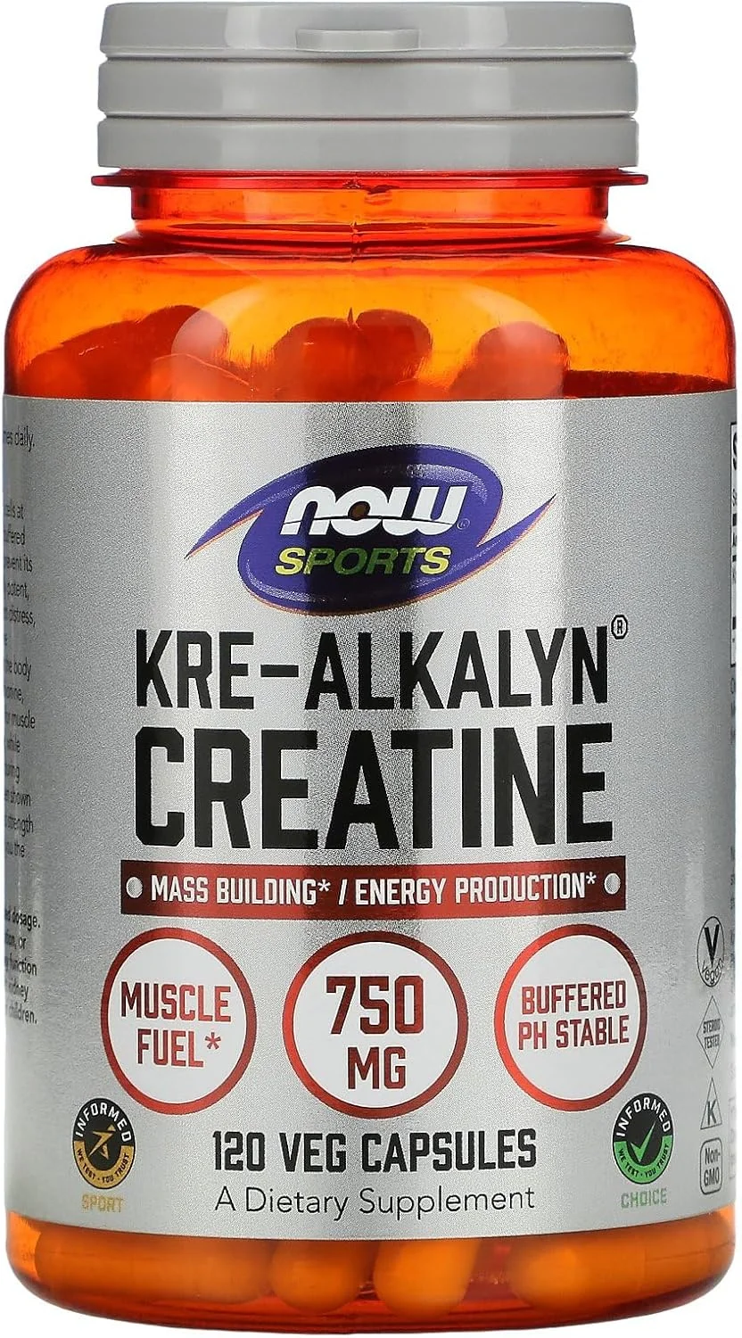 NOW Foods Sports Nutrition، کراتین Kre-Alkalyn 750 میلی گرم، عضله سازی*/تولید انرژی*، 120 کپسول گیاهی NOW Foods Sports Nutrition، کراتین Kre-Alkalyn 750 میلی گرم، عضله سازی*/تولید انرژی*، 120 کپسول گیاهی