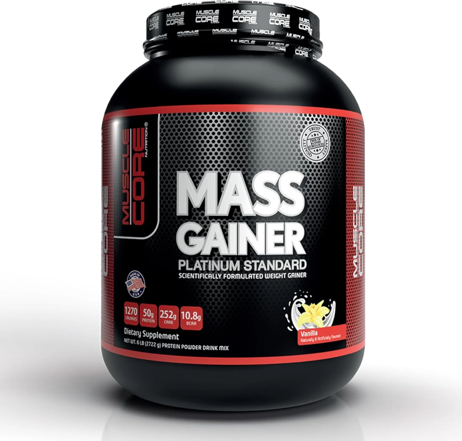 مکمل افزایش وزن ماسل کور پلاتینیوم استاندارد I فرمول علمی افزایش وزن I طعم وانیل I وزن 6 پوند مکمل افزایش وزن ماسل کور پلاتینیوم استاندارد I فرمول علمی افزایش وزن I طعم وانیل I وزن 6 پوند