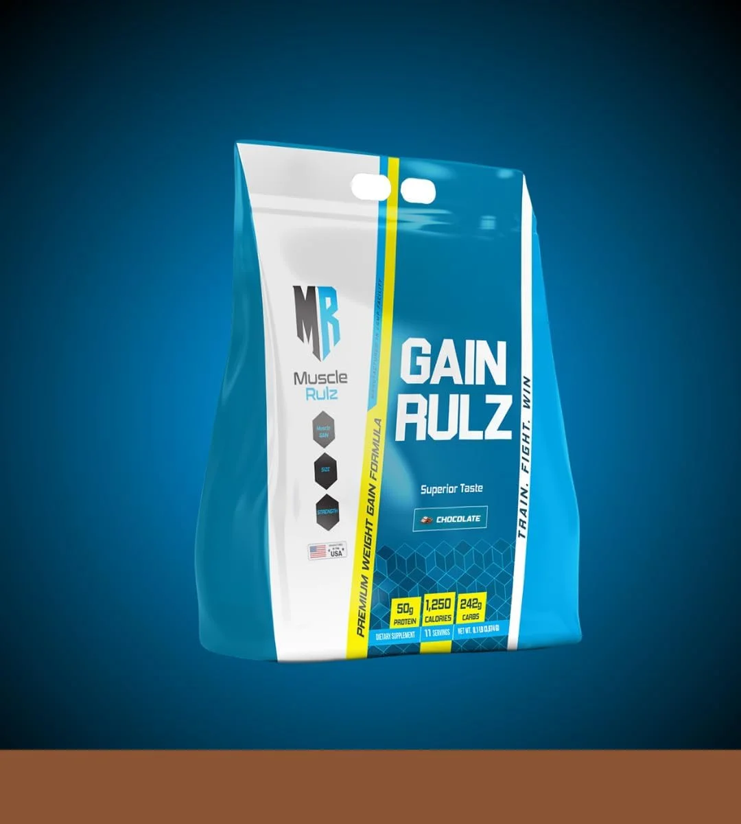 مکمل افزایش وزن MuscleRulz Gain Rulz، ۱۲۵۰ کالری، ۲۴۲ گرم کربوهیدرات، ۵۰ گرم پروتئین (شکلاتی، ۳.۶ کیلوگرم) مکمل افزایش وزن MuscleRulz Gain Rulz، ۱۲۵۰ کالری، ۲۴۲ گرم کربوهیدرات، ۵۰ گرم پروتئین (شکلاتی، ۳.۶ کیلوگرم)