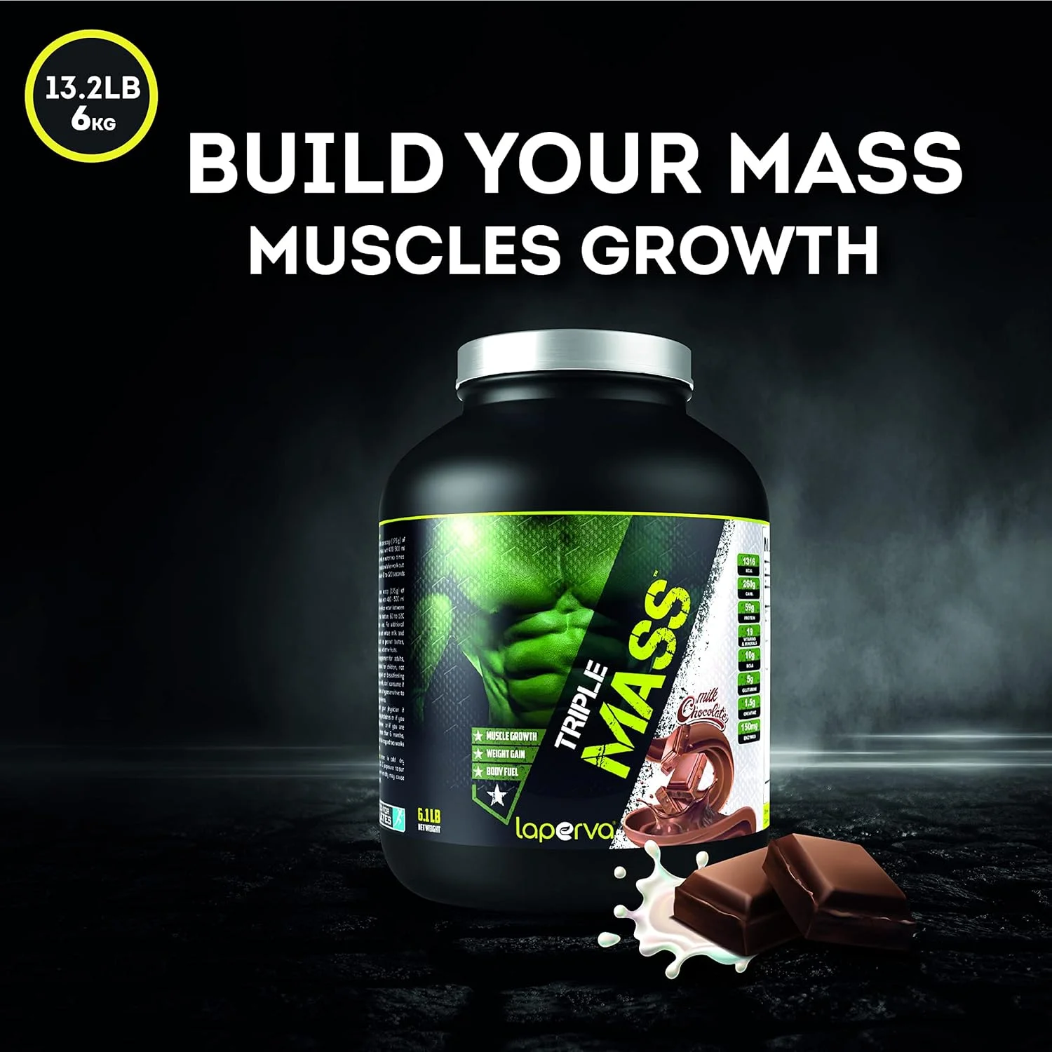 پودر پروتئین افزایش وزن لاپروا TRIPLE Mass، حاوی 19 ویتامین و مواد معدنی + 1.5 گرم کراتین + 10 گرم BCAA + 5 گرم گلوتامین + 150 میلی گرم مخلوط آنزیم های گوارشی، همه در یک (شکلاتی - 6.1 پوند) پودر پروتئین افزایش وزن لاپروا TRIPLE Mass، حاوی 19 ویتامین و مواد معدنی + 1.5 گرم کراتین + 10 گرم BCAA + 5 گرم گلوتامین + 150 میلی گرم مخلوط آنزیم های گوارشی، همه در یک (شکلاتی - 6.1 پوند)