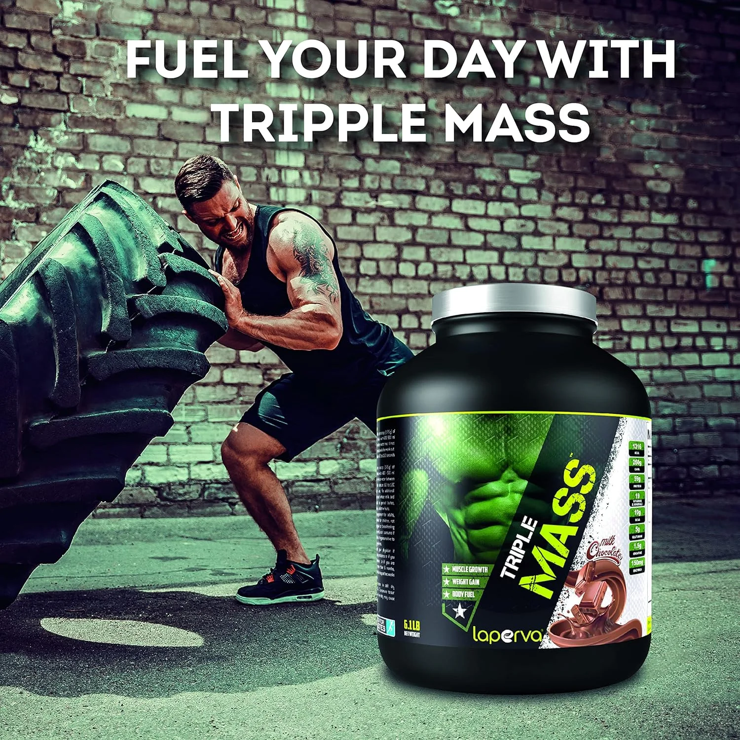 پودر پروتئین افزایش وزن لاپروا TRIPLE Mass، حاوی 19 ویتامین و مواد معدنی + 1.5 گرم کراتین + 10 گرم BCAA + 5 گرم گلوتامین + 150 میلی گرم مخلوط آنزیم های گوارشی، همه در یک (شکلاتی - 6.1 پوند) پودر پروتئین افزایش وزن لاپروا TRIPLE Mass، حاوی 19 ویتامین و مواد معدنی + 1.5 گرم کراتین + 10 گرم BCAA + 5 گرم گلوتامین + 150 میلی گرم مخلوط آنزیم های گوارشی، همه در یک (شکلاتی - 6.1 پوند)