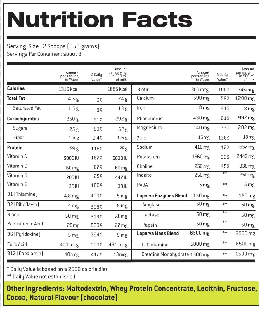 پودر پروتئین افزایش وزن لاپروا TRIPLE Mass، حاوی 19 ویتامین و مواد معدنی + 1.5 گرم کراتین + 10 گرم BCAA + 5 گرم گلوتامین + 150 میلی گرم مخلوط آنزیم های گوارشی، همه در یک (توت فرنگی - 6.1 پوند) پودر پروتئین افزایش وزن لاپروا TRIPLE Mass، حاوی 19 ویتامین و مواد معدنی + 1.5 گرم کراتین + 10 گرم BCAA + 5 گرم گلوتامین + 150 میلی گرم مخلوط آنزیم های گوارشی، همه در یک (توت فرنگی - 6.1 پوند)