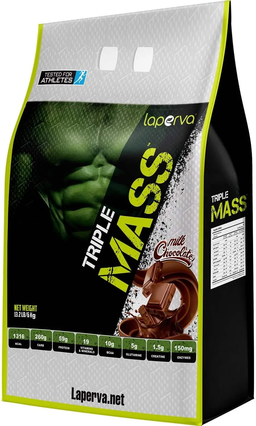 پودر پروتئین افزایش وزن لاپروا Triple Mass Gainer، افزایش دهنده وزن پر کالری با گلوتامین و اسیدهای چرب ضروری افزوده شده، 1500 میلی گرم مخلوط کراتین افزوده شده + 10 گرم BCAA (5.9 کیلوگرم، شکلات شیری) پودر پروتئین افزایش وزن لاپروا Triple Mass Gainer، افزایش دهنده وزن پر کالری با گلوتامین و اسیدهای چرب ضروری افزوده شده، 1500 میلی گرم مخلوط کراتین افزوده شده + 10 گرم BCAA (5.9 کیلوگرم، شکلات شیری)