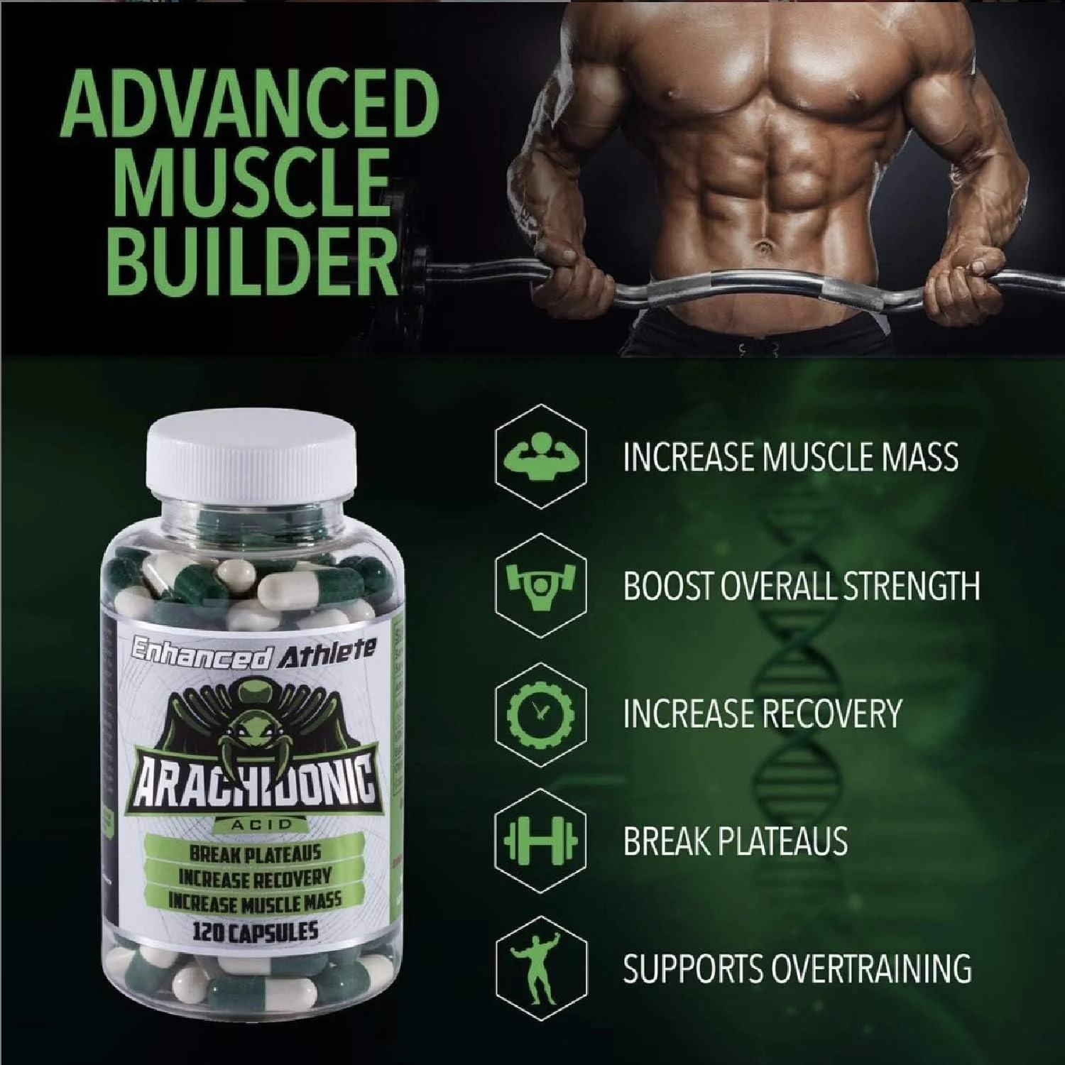 ENHANCEDATHLETE .COM Enhanced Athlete - Arachidonic Acid Supplement - Muscle and Strength Supplement for Increased Muscle Mass & Improved Recovery for Men & Women (120 Capsules) ENHANCEDATHLETE .COM Enhanced Athlete - Arachidonic Acid Supplement - Muscle and Strength Supplement for Increased Muscle Mass & Improved Recovery for Men & Women (120 Capsules)