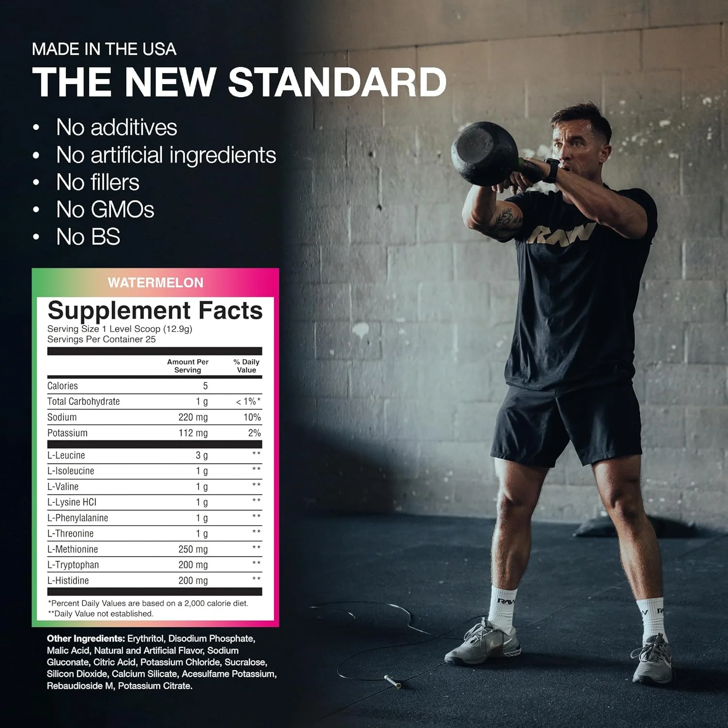 مکمل پودری آمینو اسیدهای ضروری RAW EAA | به حداکثر رساندن سنتز پروتئین، ساخت توده عضلانی بدون چربی | افزایش قدرت، استقامت، ریکاوری | مکمل انرژی BCAA | هندوانه (25 سروینگ) مکمل پودری آمینو اسیدهای ضروری RAW EAA | به حداکثر رساندن سنتز پروتئین، ساخت توده عضلانی بدون چربی | افزایش قدرت، استقامت، ریکاوری | مکمل انرژی BCAA | هندوانه (25 سروینگ)