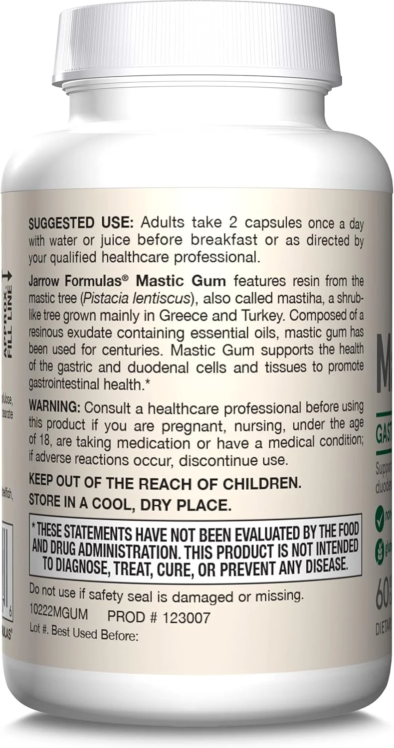 آدامس ماستیک 1000 میلی گرمی Jarrow Formulas - 60 کپسول گیاهی - فرمول طبیعی برای حمایت از سلامت معده، دوازدهه و دهان - مکمل غذایی - 30 سروینگ (بسته بندی ممکن است متفاوت باشد) آدامس ماستیک 1000 میلی گرمی Jarrow Formulas - 60 کپسول گیاهی - فرمول طبیعی برای حمایت از سلامت معده، دوازدهه و دهان - مکمل غذایی - 30 سروینگ (بسته بندی ممکن است متفاوت باشد)