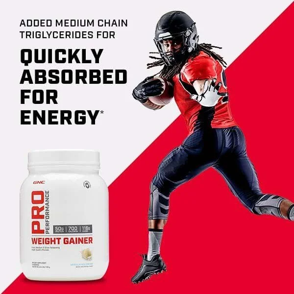 GNC Pro Performance Weight Gainer - بستنی وانیلی، 6 سروینگ، پروتئین برای افزایش حجم