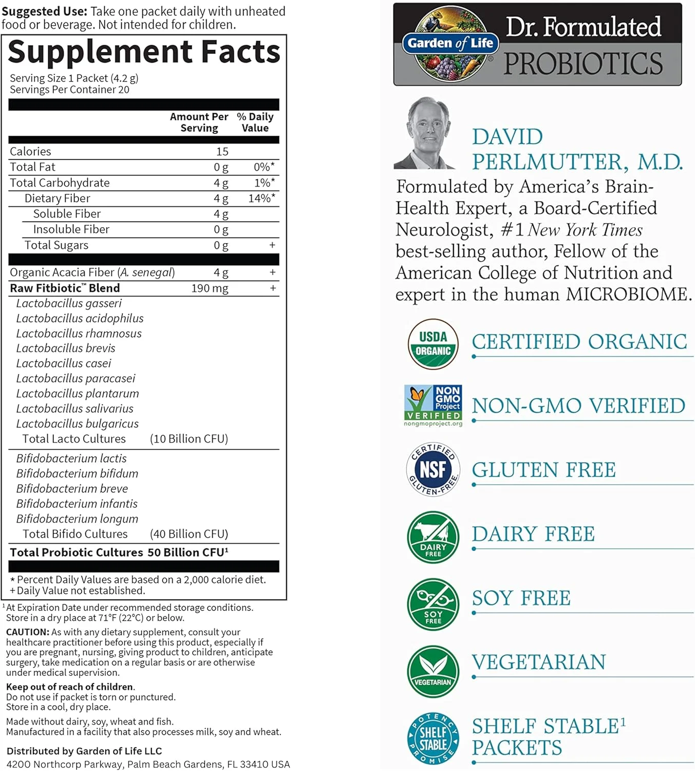 پودر مدیریت وزن پروبیوتیک Fitbiotic Garden of Life Dr. Formulated، 50 میلیارد CFU و فیبر پریبیوتیک، مکمل پروبیوتیک سلامت روده ارگانیک و غیر GMO، 20 بسته تک نفره پودر مدیریت وزن پروبیوتیک Fitbiotic Garden of Life Dr. Formulated، 50 میلیارد CFU و فیبر پریبیوتیک، مکمل پروبیوتیک سلامت روده ارگانیک و غیر GMO، 20 بسته تک نفره