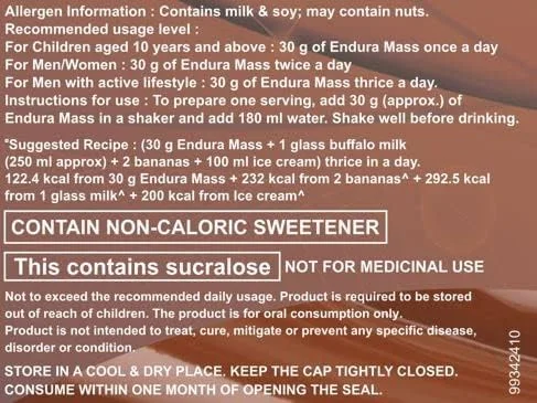 پودر افزایش وزن اندورا مس با طعم شکلات 500 گرمی | ترکیبی منحصر به فرد از 3 منبع پروتئین، کربوهیدرات، ویتامین ها و مواد معدنی ضروری | ایده آل برای کودکان بالای 10 سال، مردان، زنان و ورزشکاران پودر افزایش وزن اندورا مس با طعم شکلات 500 گرمی | ترکیبی منحصر به فرد از 3 منبع پروتئین، کربوهیدرات، ویتامین ها و مواد معدنی ضروری | ایده آل برای کودکان بالای 10 سال، مردان، زنان و ورزشکاران