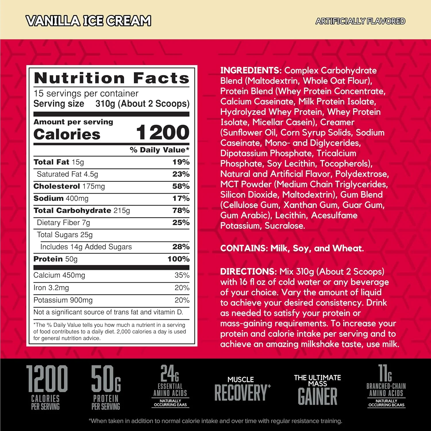 مکمل افزایش وزن BSN TRUE-MASS 1200، پودر پروتئین افزایش حجم عضلانی، وانیلی، 4.7 کیلوگرم مکمل افزایش وزن BSN TRUE-MASS 1200، پودر پروتئین افزایش حجم عضلانی، وانیلی، 4.7 کیلوگرم