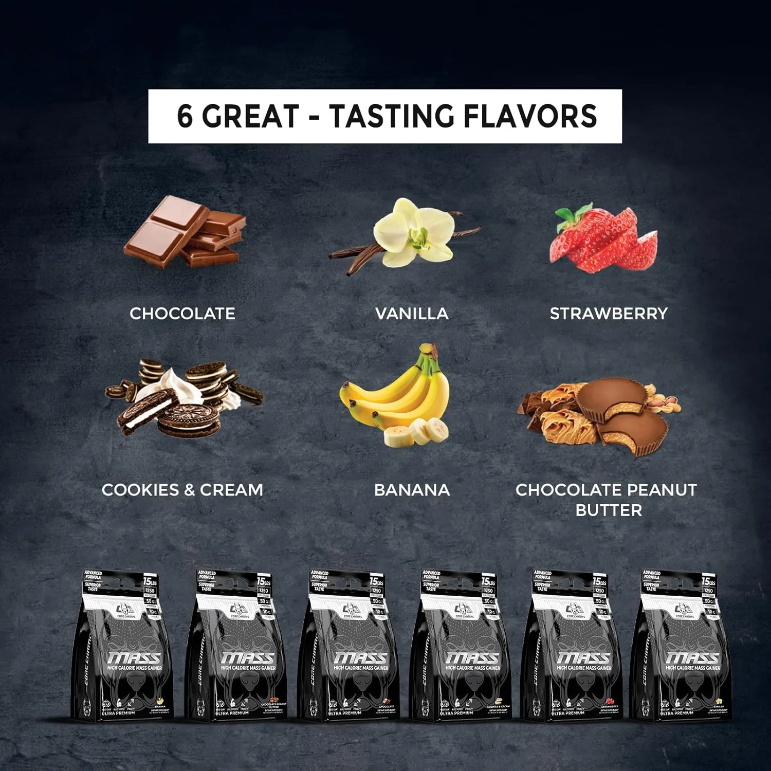 مکمل افزایش وزن CORE CHAMPS - 6.8 کیلوگرم شکلاتی | مخلوط پروتئین وی برای افزایش حجم و قدرت | 1250 کالری، 50 گرم پروتئین، فرمول غنی شده با BCAA | 1250 کالری | 50 گرم پروتئین | 10 گرم BCAA مکمل افزایش وزن CORE CHAMPS - 6.8 کیلوگرم شکلاتی | مخلوط پروتئین وی برای افزایش حجم و قدرت | 1250 کالری، 50 گرم پروتئین، فرمول غنی شده با BCAA | 1250 کالری | 50 گرم پروتئین | 10 گرم BCAA