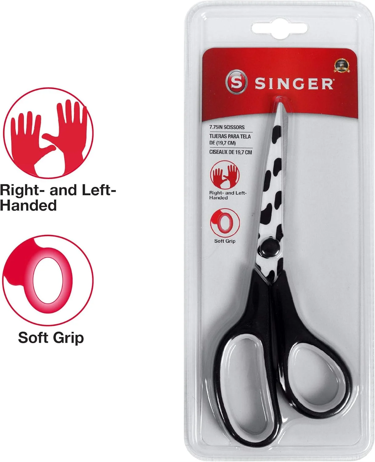 SINGER 00429 7 ¾” Scissors, Cow Print SINGER 00429 7 ¾” Scissors, Cow Print