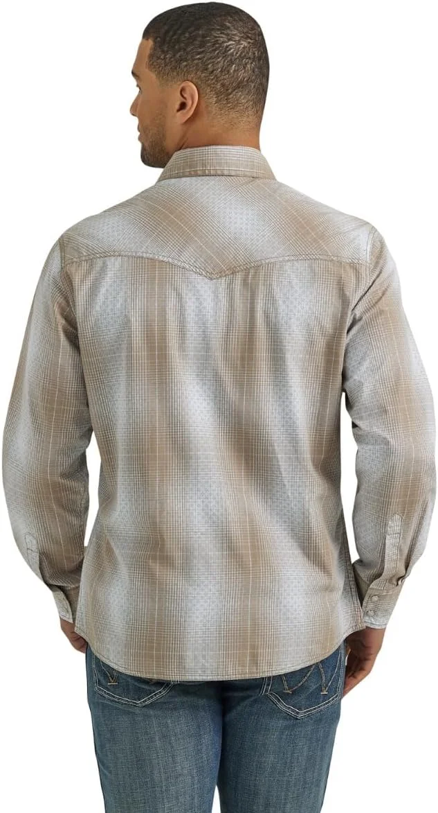 پیراهن مردانه آستین بلند چهارخانه رترو وسترن دکمه دار Wrangler مدل 112352879
