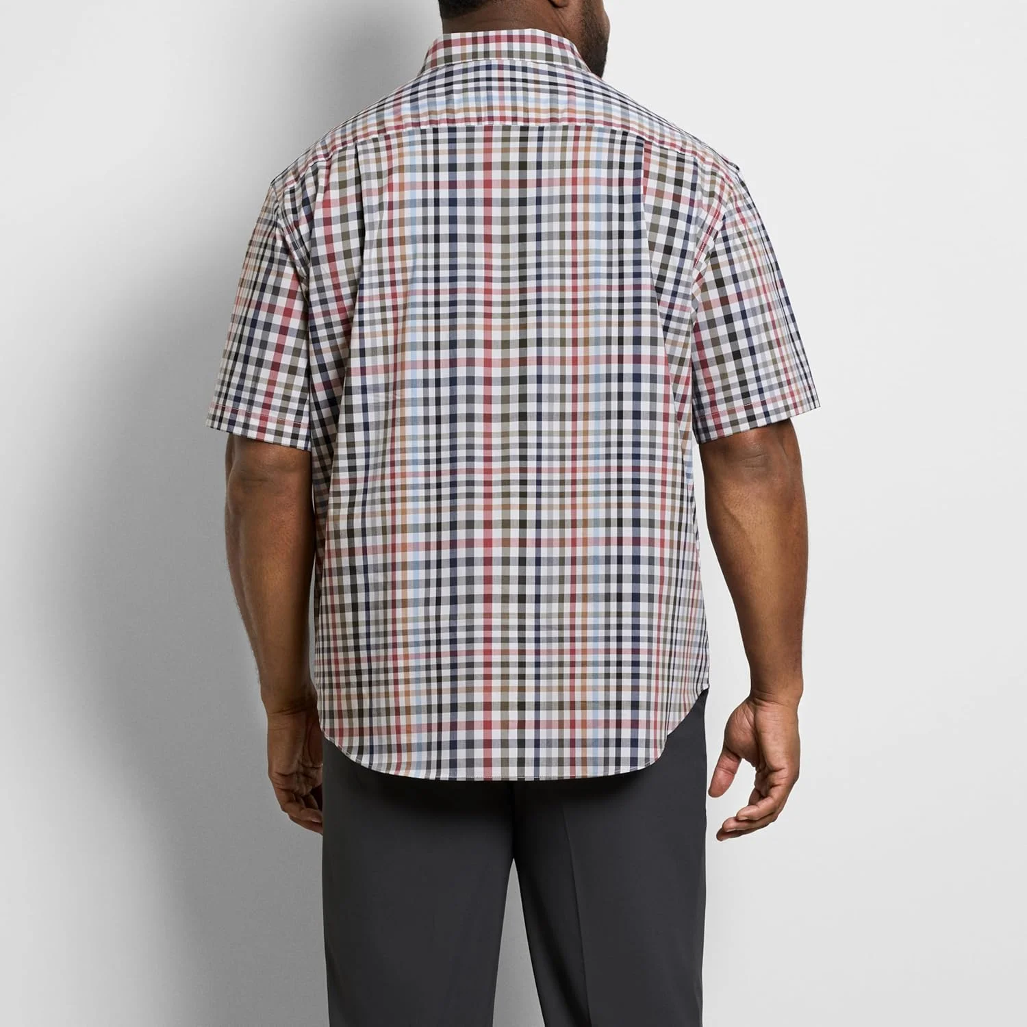 پیراهن آستین کوتاه مردانه Van Heusen، سایز بزرگ و قد بلند، بدون چروک، قد مناسب بیرون شلوار، پارچه کشی راحت