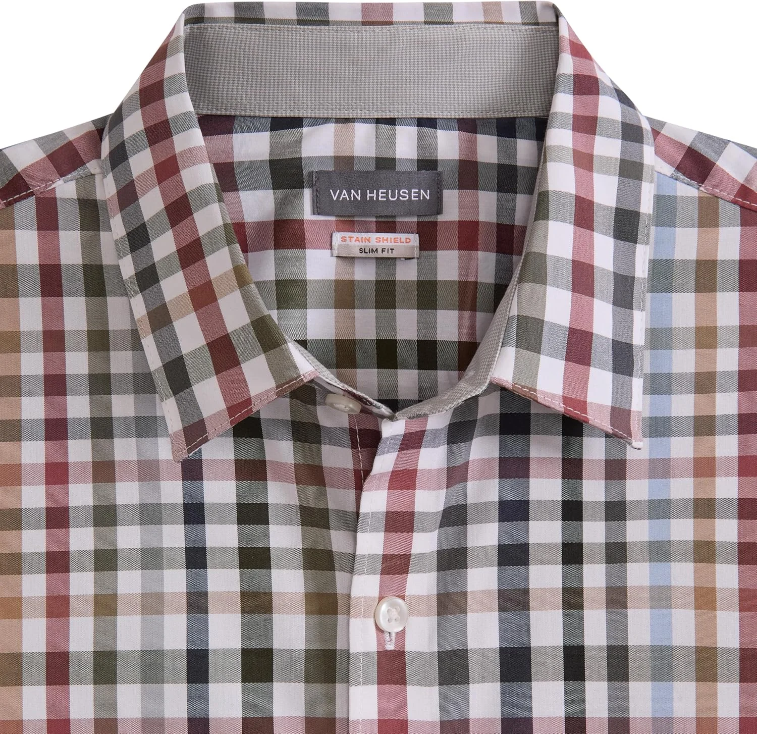 پیراهن آستین کوتاه مردانه Van Heusen، سایز بزرگ و قد بلند، بدون چروک، قد مناسب بیرون شلوار، پارچه کشی راحت