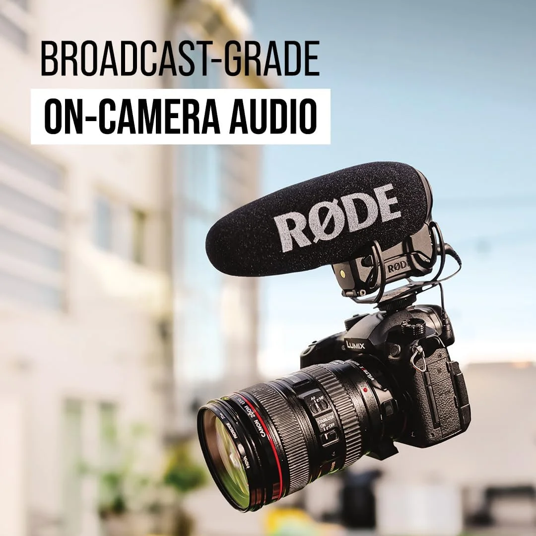 میکروفون شات گان حرفه ای RØDE VideoMic Pro+ با فیلتر High-pass، تقویت فرکانس بالا، پد، کانال ایمنی برای فیلم سازی، تولید محتوا و ضبط صدا در محل میکروفون شات گان حرفه ای RØDE VideoMic Pro+ با فیلتر High-pass، تقویت فرکانس بالا، پد، کانال ایمنی برای فیلم سازی، تولید محتوا و ضبط صدا در محل