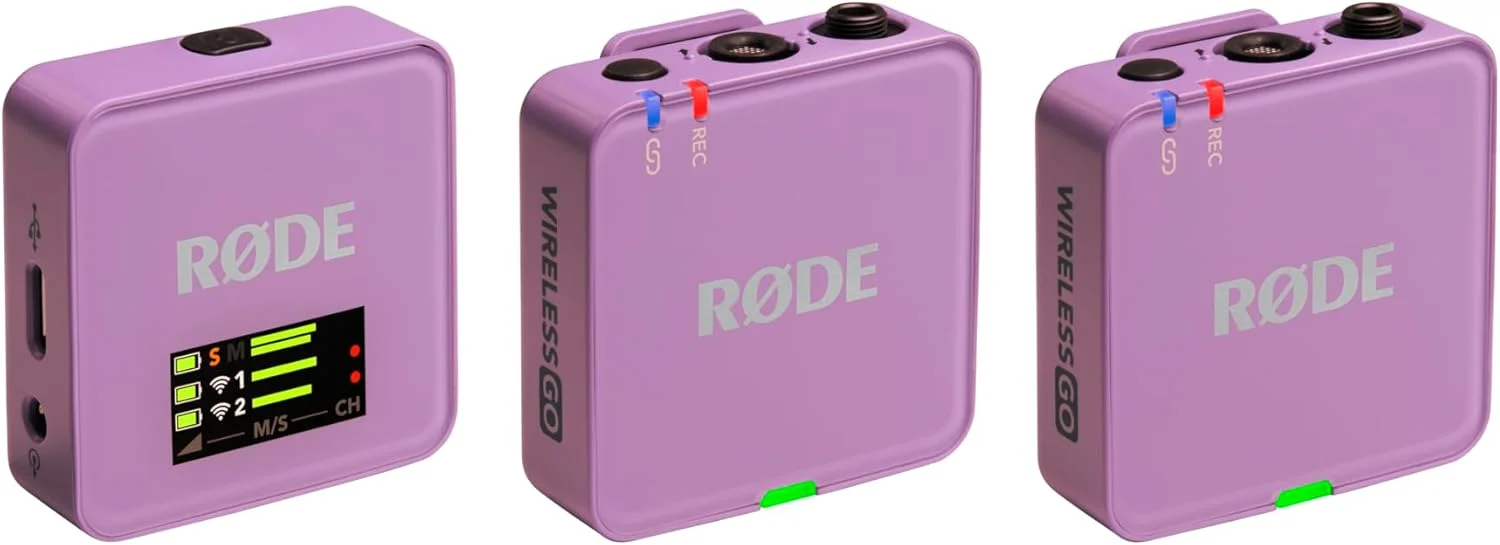 میکروفون بی‌سیم جمع و جور RØDE Wireless GO (نسل 3) – صدای شفاف، ضبط 32 بیتی شناور، کنترل سطح خودکار، برای تلفن‌ها، دوربین‌ها و کامپیوترها (یاسی)
