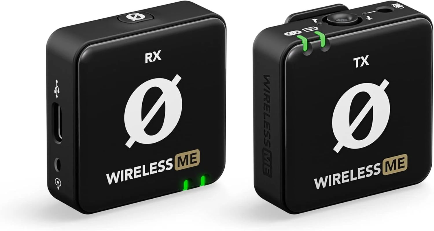 سیستم میکروفون بی سیم فوق العاده جمع و جور RØDE Wireless ME با میکروفون های داخلی، فناوری GainAssist و برد 100 متری برای فیلم سازی، مصاحبه و تولید محتوا (بازسازی شده)