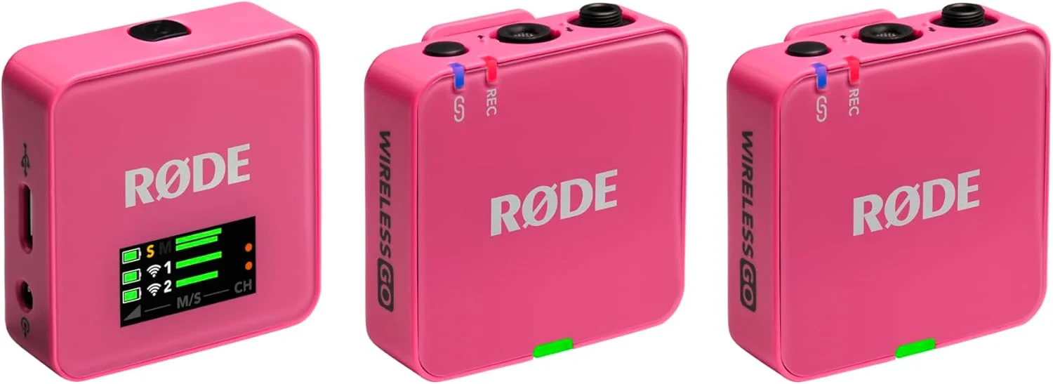 میکروفون بیسیم جمع و جور RØDE Wireless GO (نسل 3) – صدای شفاف، ضبط 32 بیتی شناور، کنترل خودکار سطح صدا، مناسب برای تلفنها، دوربینها و کامپیوترها (صورتی) میکروفون بیسیم جمع و جور RØDE Wireless GO (نسل 3) – صدای شفاف، ضبط 32 بیتی شناور، کنترل خودکار سطح صدا، مناسب برای تلفنها، دوربینها و کامپیوترها (صورتی)