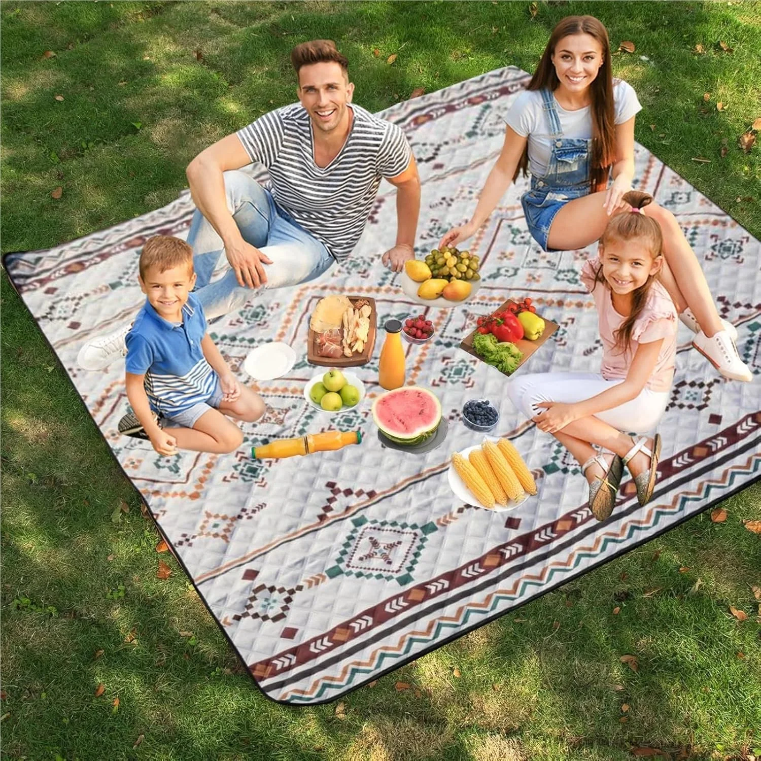 Picnic Blanket, Large Beach Blanket Outdoor Picnic Mat, Waterproof Foldable Blankets with Carrying Handle for Beach, Camping, Grass Lawn, Hiking, Park, 200x200CM Picnic Blanket, Large Beach Blanket Outdoor Picnic Mat, Waterproof Foldable Blankets with Carrying Handle for Beach, Camping, Grass Lawn, Hiking, Park, 200x200CM