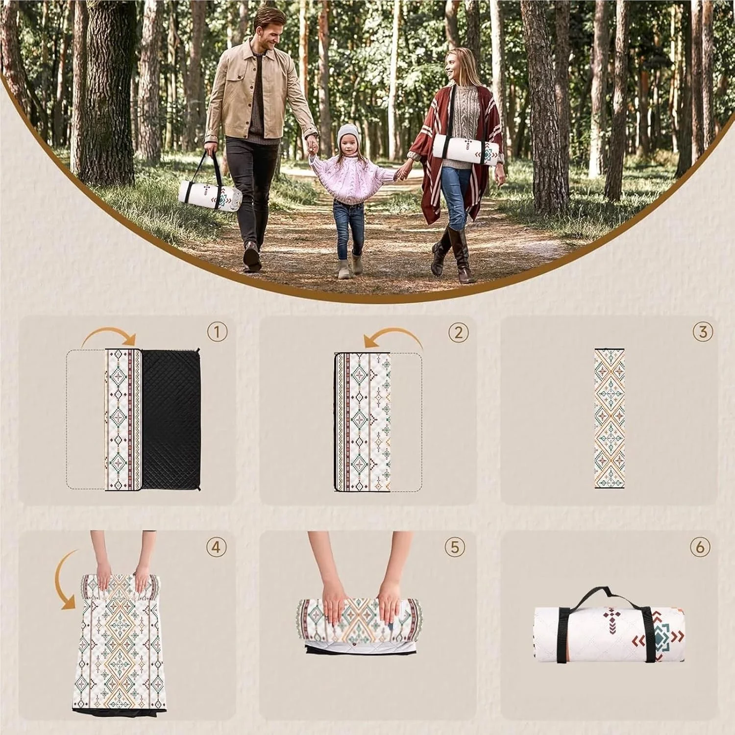 Picnic Blanket, Large Beach Blanket Outdoor Picnic Mat, Waterproof Foldable Blankets with Carrying Handle for Beach, Camping, Grass Lawn, Hiking, Park, 200x200CM Picnic Blanket, Large Beach Blanket Outdoor Picnic Mat, Waterproof Foldable Blankets with Carrying Handle for Beach, Camping, Grass Lawn, Hiking, Park, 200x200CM
