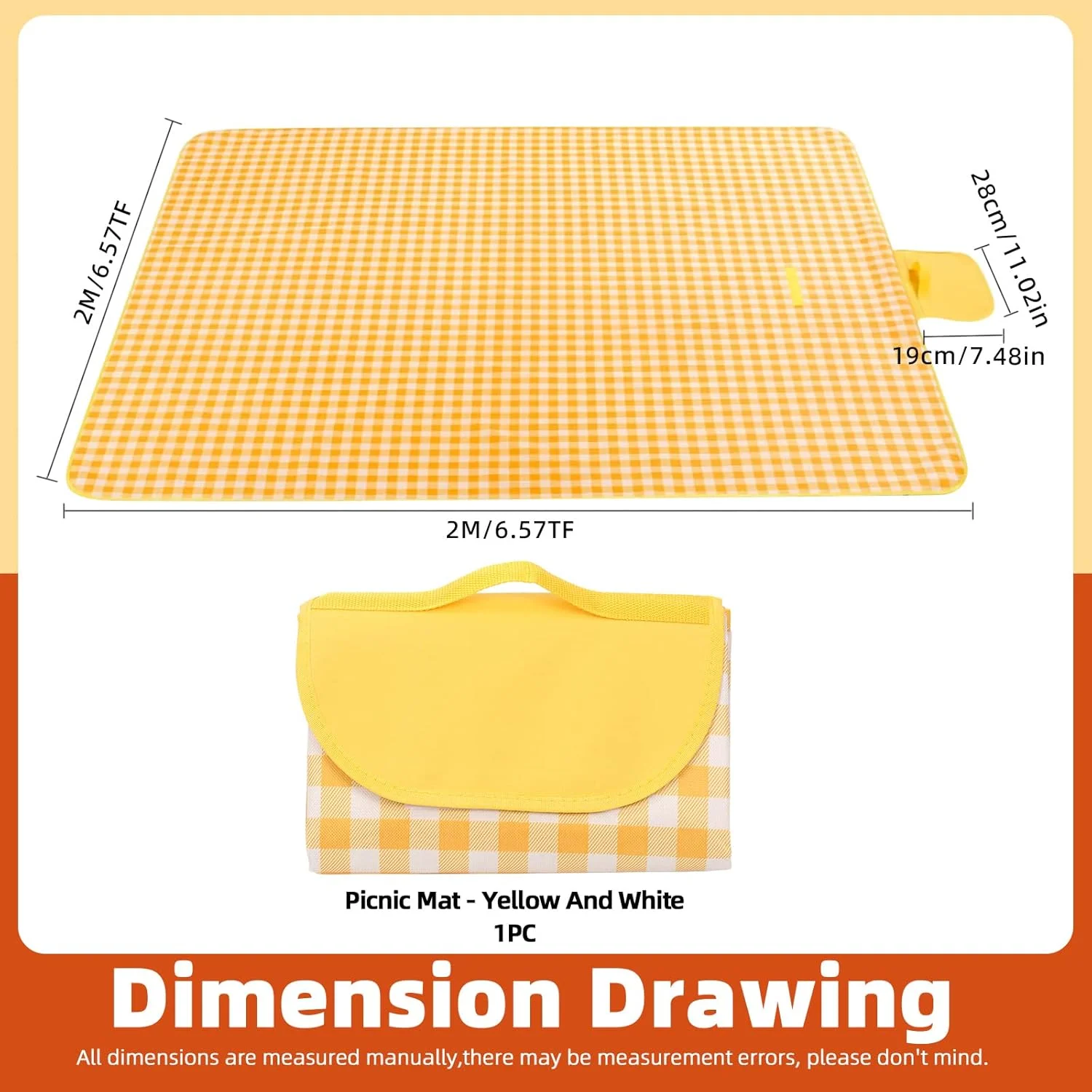 Tanstic 1Pc Outdoor Picnic Blanket, 79" x 79" Picnic Mat, Extra Large Waterproof Foldable Beach Blanket Handy Mat Sand Mat Beach Mat with Carry Strap for Beach Camping Park (Yellow & White Lattice) Tanstic 1Pc Outdoor Picnic Blanket, 79" x 79" Picnic Mat, Extra Large Waterproof Foldable Beach Blanket Handy Mat Sand Mat Beach Mat with Carry Strap for Beach Camping Park (Yellow & White Lattice)