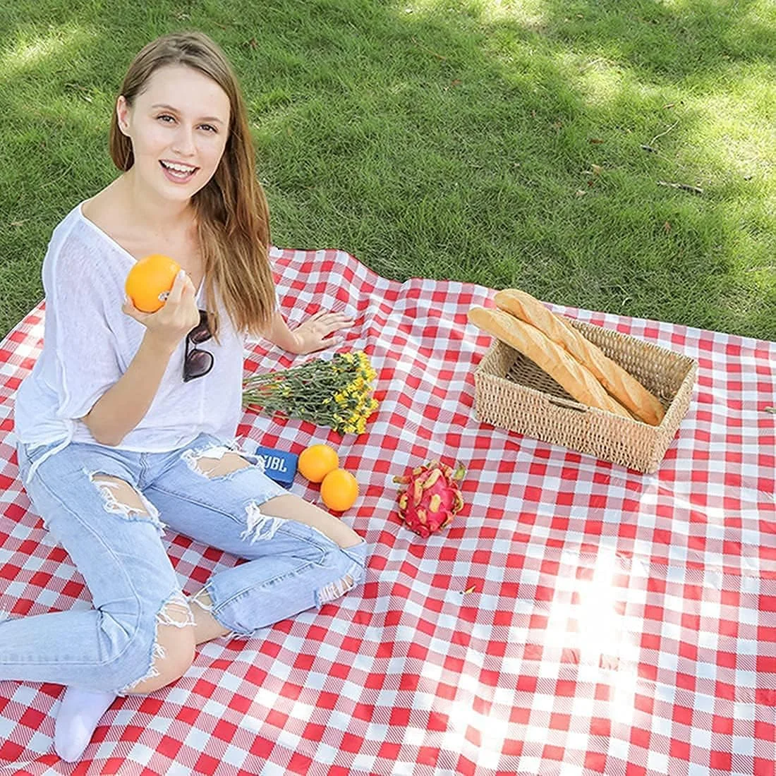 THMINS 200x200 cm Outdoor Camping Mat Widen Picnic Mat Plaid Large Beach Blanket, Durable Oxford Foldable Waterproof Blanket, Multiplayer Picnic Blanket THMINS 200x200 cm Outdoor Camping Mat Widen Picnic Mat Plaid Large Beach Blanket, Durable Oxford Foldable Waterproof Blanket, Multiplayer Picnic Blanket