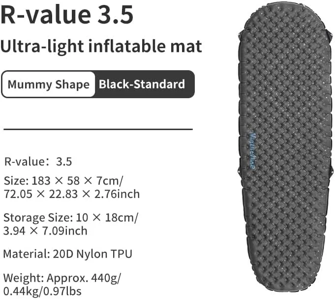 زیرانداز بادی فوق سبک Naturehike برای کمپینگ با R-Value 5.8R/3.5R، زیرانداز خواب بادوام و قابل حمل، تشک بادی یک نفره برای پیاده روی، کوهنوردی، کوله گردی، مسافرت، فضای باز... زیرانداز بادی فوق سبک Naturehike برای کمپینگ با R-Value 5.8R/3.5R، زیرانداز خواب بادوام و قابل حمل، تشک بادی یک نفره برای پیاده روی، کوهنوردی، کوله گردی، مسافرت، فضای باز...