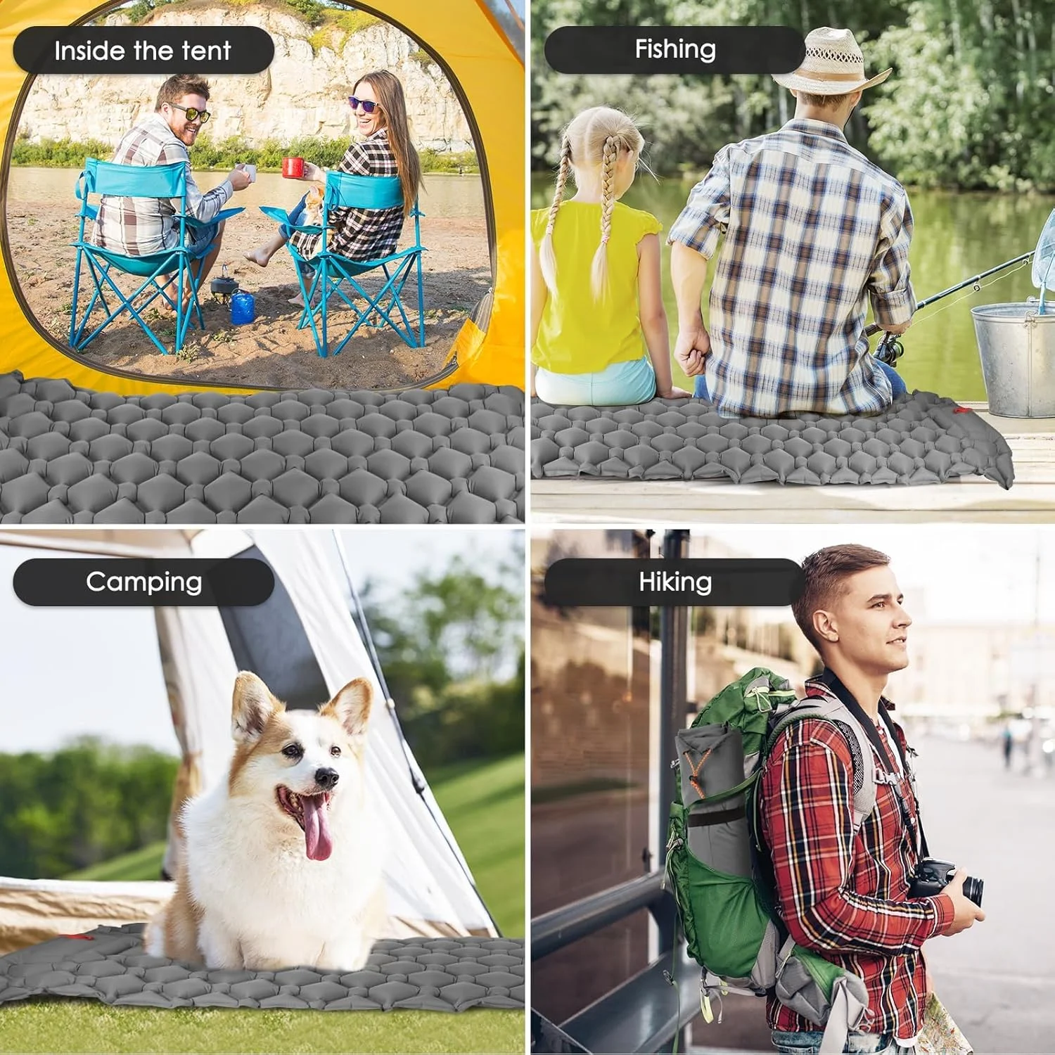 NALACAL Sleeping Pad for Camping, Ultralight Inflatable Camping Mat with Pillow, Built-in Foot Pump, Portable Durable & Waterproof Compact Sleeping Pads for Camping, Backpacking, Hiking Tent NALACAL Sleeping Pad for Camping, Ultralight Inflatable Camping Mat with Pillow, Built-in Foot Pump, Portable Durable & Waterproof Compact Sleeping Pads for Camping, Backpacking, Hiking Tent