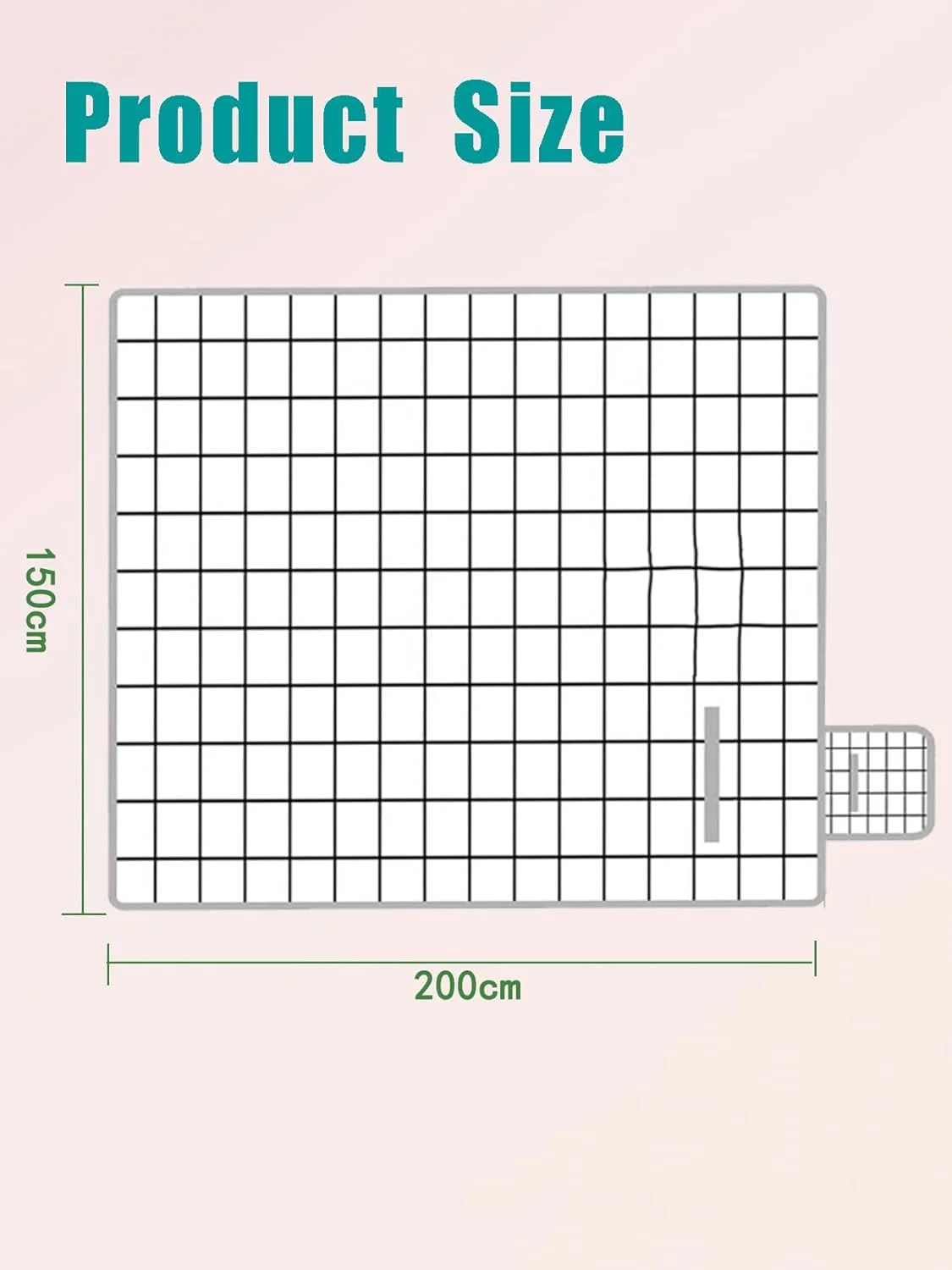 پتو پیک نیک بزرگ ساحلی 200x150 سانتی متر - قابل حمل، سبک وزن، ضد شن و ماسه، زیرانداز ضد آب برای کمپینگ و فعالیت های فضای باز - سفید