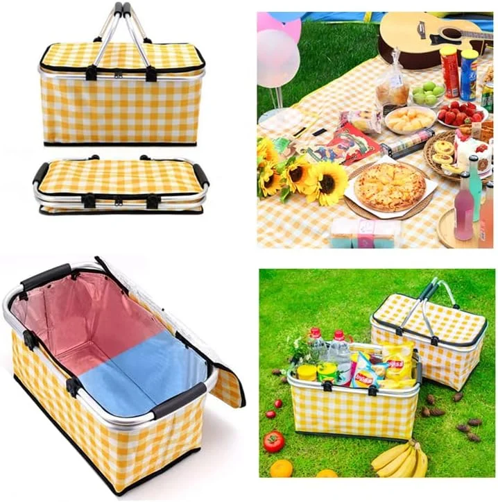HAWAII Picnic Mat and Basket,Beach and Desert Mat,Foldable Cooler Bag and Picnic Blanket,2M*2M Large Size Waterproof and Sandproof Camping Mat (Mat and Basket)