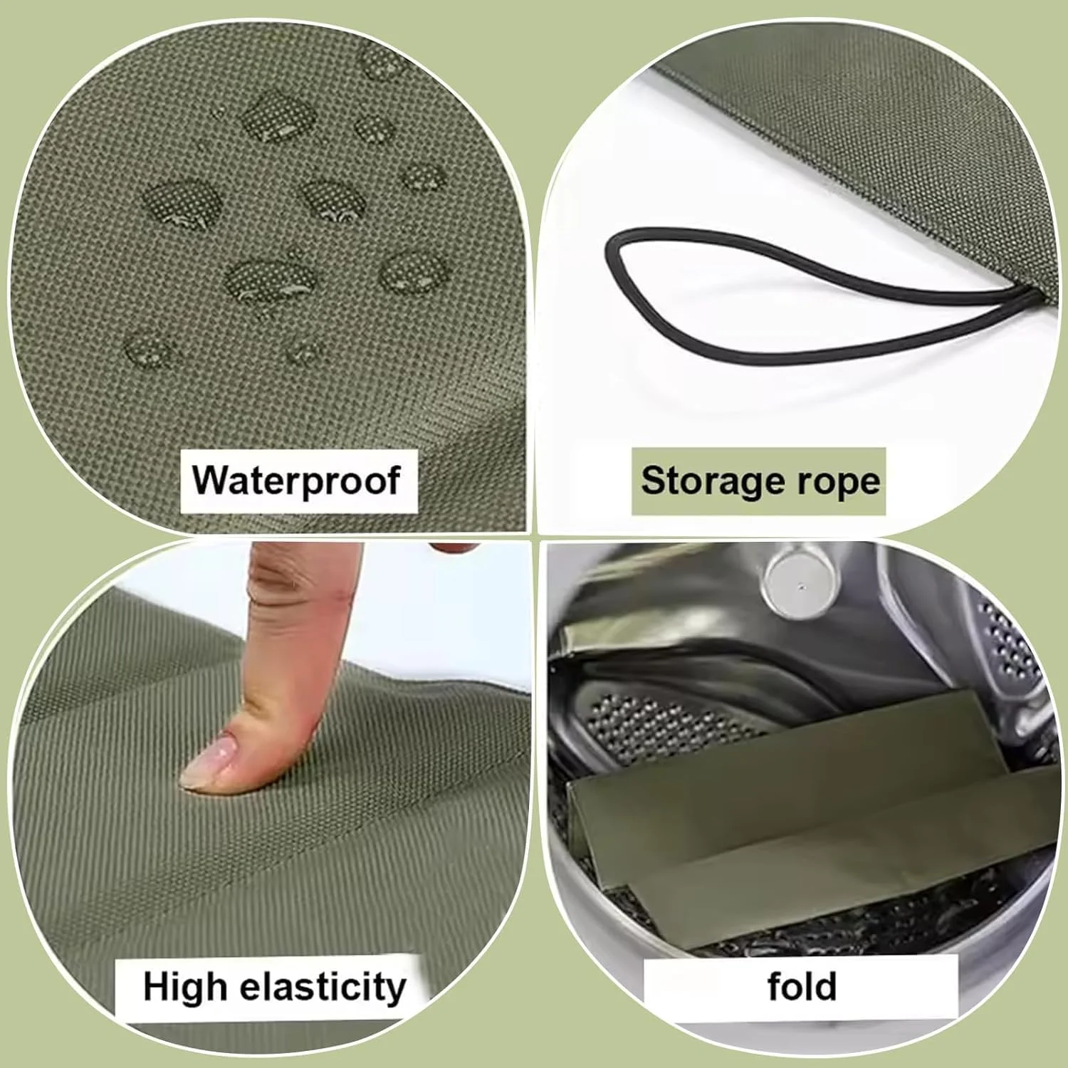 زیرانداز تاشو، پد نشیمن سبک و قابل حمل برای کمپینگ در فضای باز، پیاده روی و پیک نیک (زیتونی)